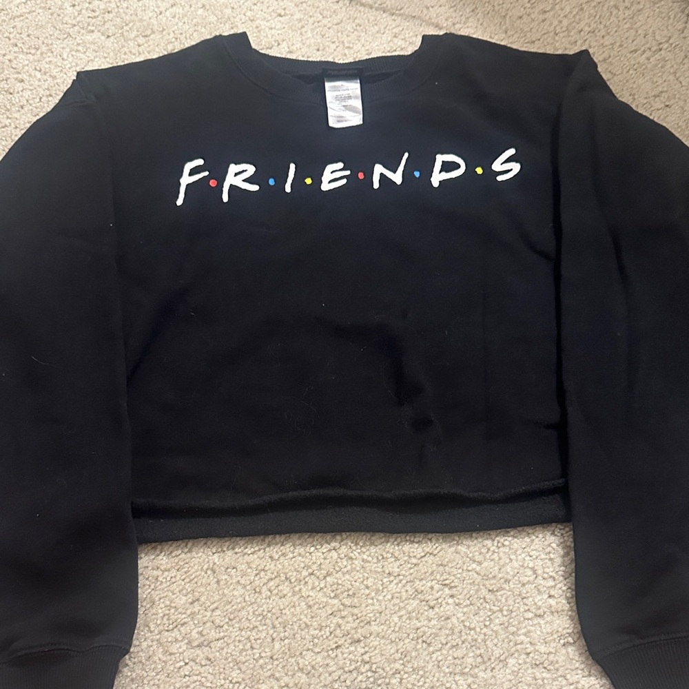 Black Graphic Crew Neck Sweater